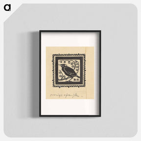 アートポスター-Ontwerp voor een ex libris met een vogel en de initialen B.O. by Julie de Graag - ユリー デ フラーハ Poster.