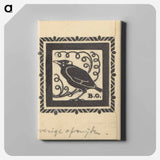 Ontwerp voor een ex libris met een vogel en de initialen BO by Julie de Graag - Julie de Graag Canvas.