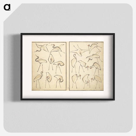 アートポスター-Transmitting the Spirit, Revealing Form of Things: Picture Album of Drawings at One Stroke - 葛飾 北斎 Poster.