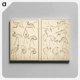 アートパネル-Transmitting the Spirit, Revealing Form of Things: Picture Album of Drawings at One Stroke - 葛飾 北斎 Canvas.