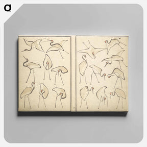 アートパネル-Transmitting the Spirit, Revealing Form of Things: Picture Album of Drawings at One Stroke - 葛飾 北斎 Canvas.