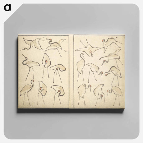 アートパネル-Transmitting the Spirit, Revealing Form of Things: Picture Album of Drawings at One Stroke - 葛飾 北斎 Canvas.