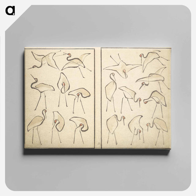 アートパネル-Transmitting the Spirit, Revealing Form of Things: Picture Album of Drawings at One Stroke - 葛飾 北斎 Canvas.