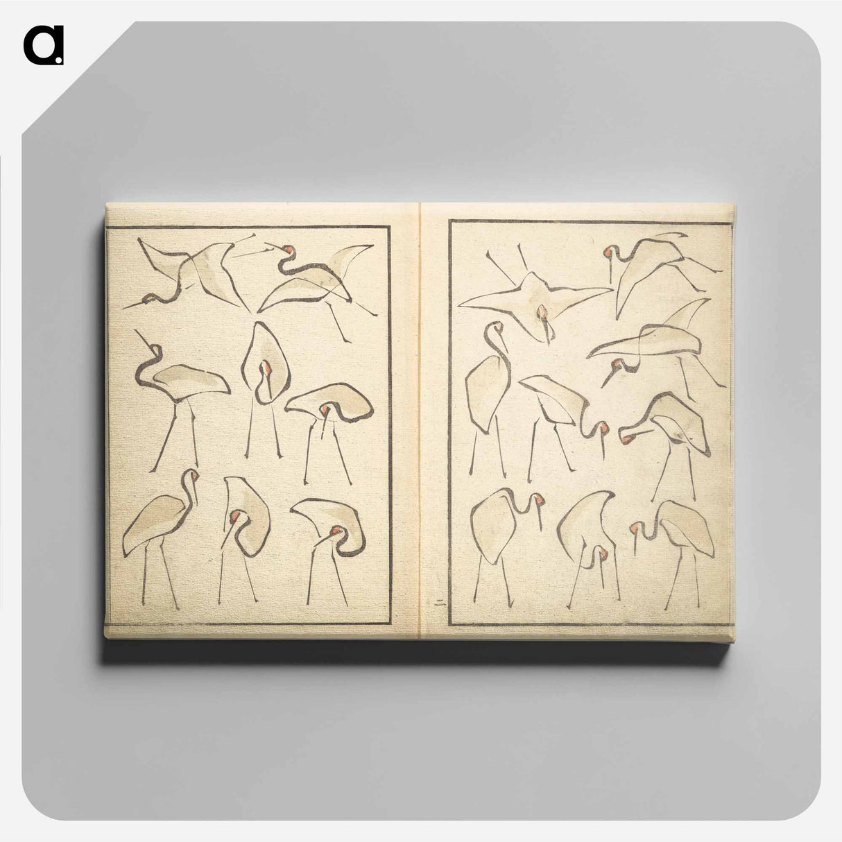 Transmitting the Spirit, Revealing Form of Things: Picture Album of Drawings at One Stroke - Katsushika Hokusai Canvas.