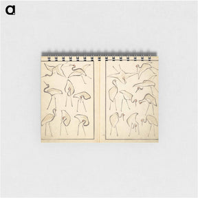 アートメモ帳-Transmitting the Spirit, Revealing Form of Things: Picture Album of Drawings at One Stroke - 葛飾 北斎 Memo.