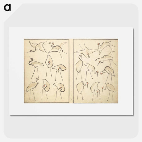 アートポスター-Transmitting the Spirit, Revealing Form of Things: Picture Album of Drawings at One Stroke - 葛飾 北斎 Poster.
