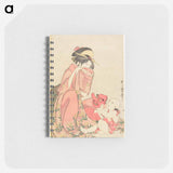 Woman Playing with a Child with a Tengu Mask - 喜多川 歌麿 Memo.