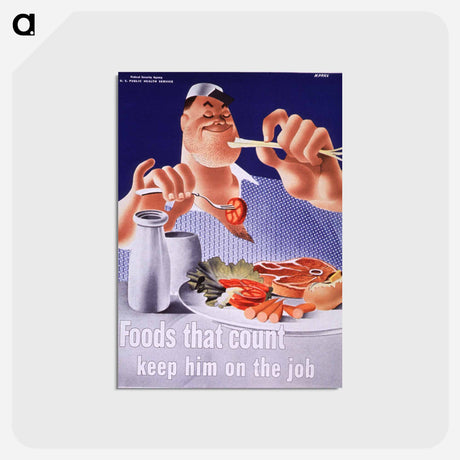アートポストカード-Foods That Count: Keep Him on the Job
 - 国立医学図書館 Postcard.