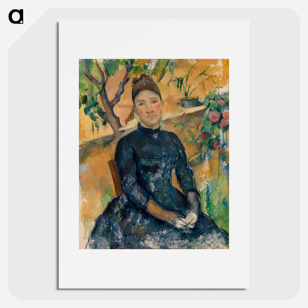 Madame Cézanne in the Conservatory - ポール セザンヌ Poster.