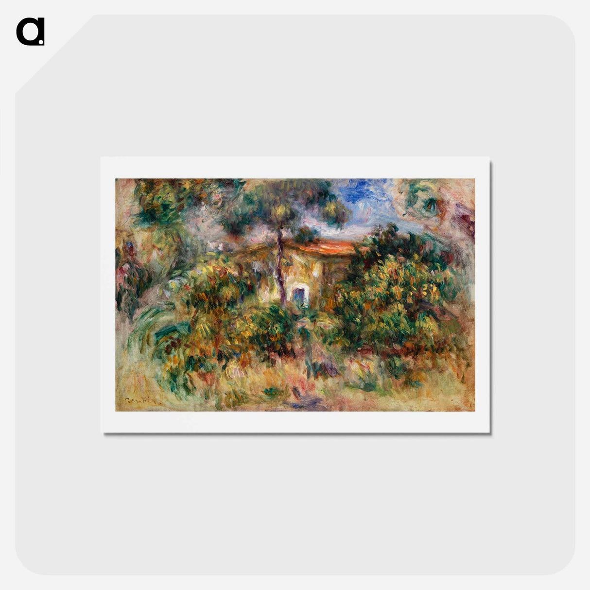 アートポストカード-Farmhouse - ピエール オーギュスト ルノワール Postcard.