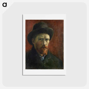 アートポストカード-Self-Portrait with Dark Felt Hat - フィンセント ファン ゴッホ Postcard.