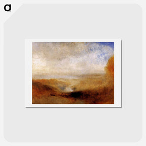 アートポストカード-Landscape with a River and a Bay in the Background - ウィリアム ターナー Postcard.