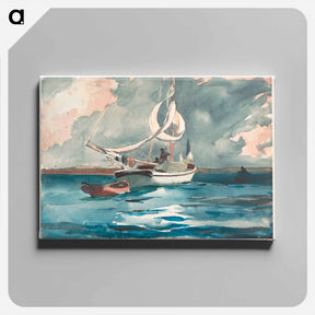 アートパネル-Sloop, Nassau - ウィンスロー ホーマー Canvas.