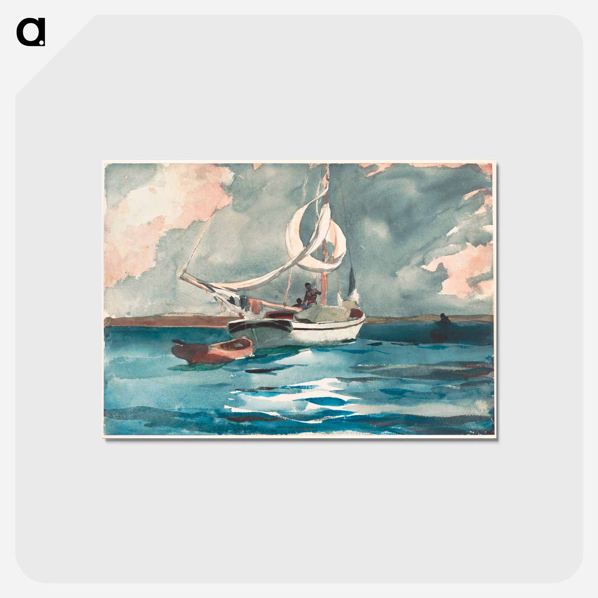 アートポストカード-Sloop, Nassau - ウィンスロー ホーマー Postcard.