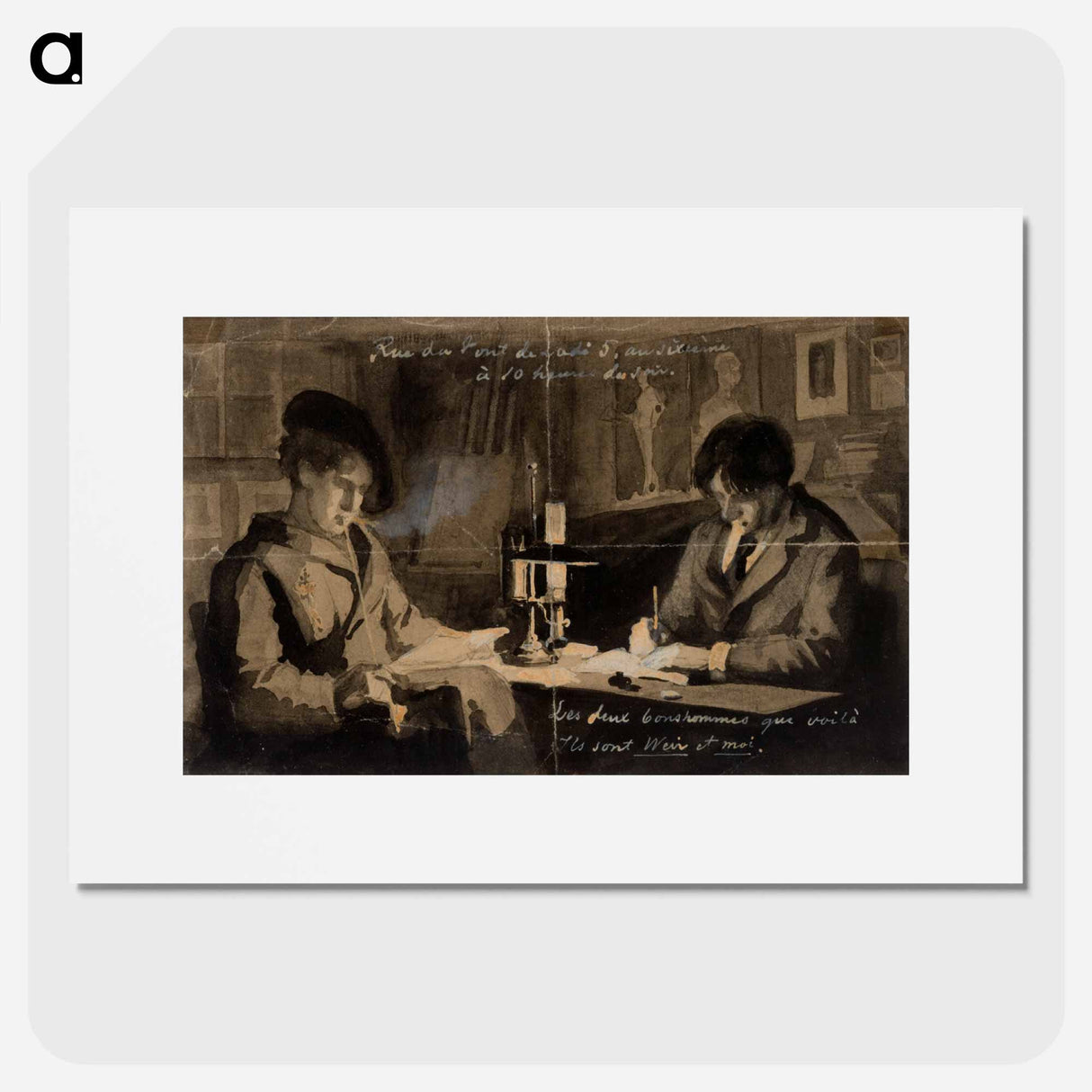 Julien alden weir ja albert edelfelt ateljeessa - アルバート エーデルフェルト Poster.