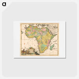 アートポストカード-Kaart van Afrika - アンティーク地図 Postcard.