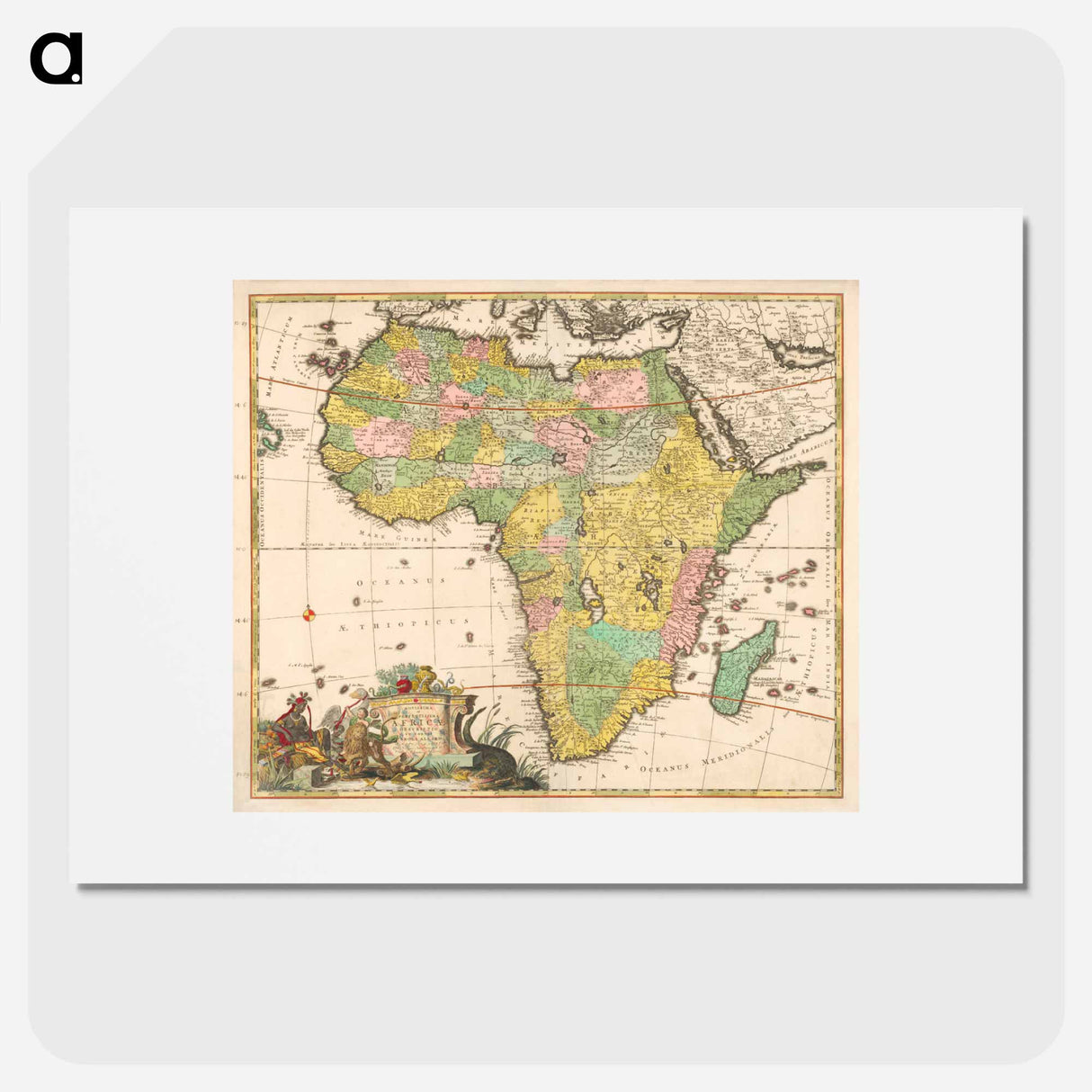 Kaart van Afrika - アンティーク地図 Poster.