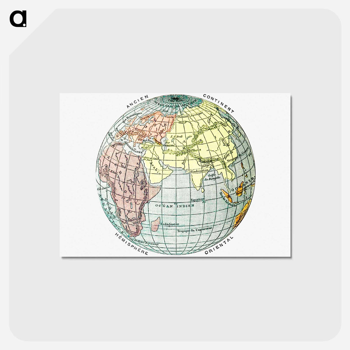 アートポストカード-World Atlas from The Practical Teaching of Geography
 - 大英図書館 Postcard.