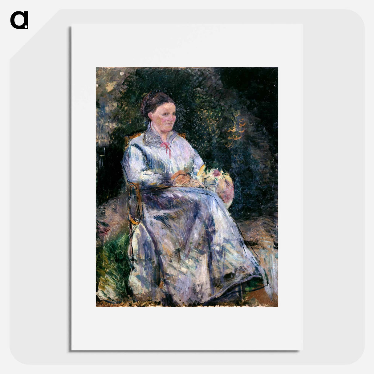 Julie Pissarro in the garden - Camille Pissarro Poster.