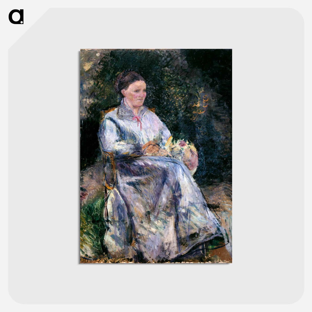 アートポストカード-Julie Pissarro in the garden - カミーユ ピサロ Postcard.