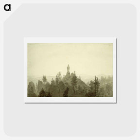 アートポストカード-Statue of the Madonna in the Mountains - カスパー ダーヴィト フリードリヒ Postcard.