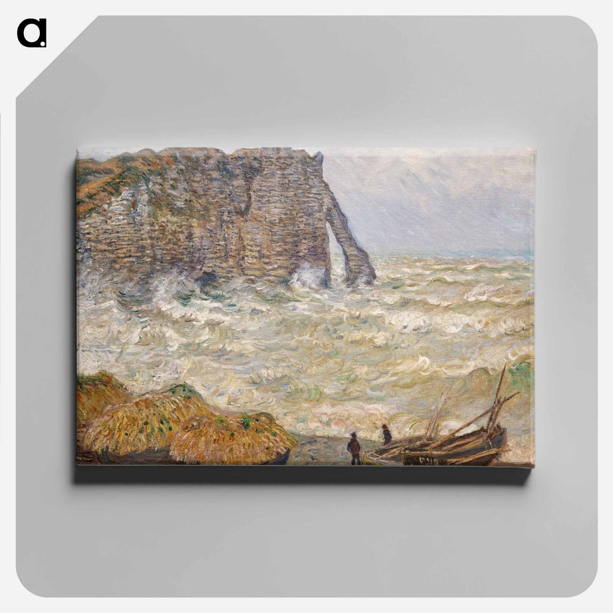 Stormy Sea in Étretat - クロード モネ Canvas.