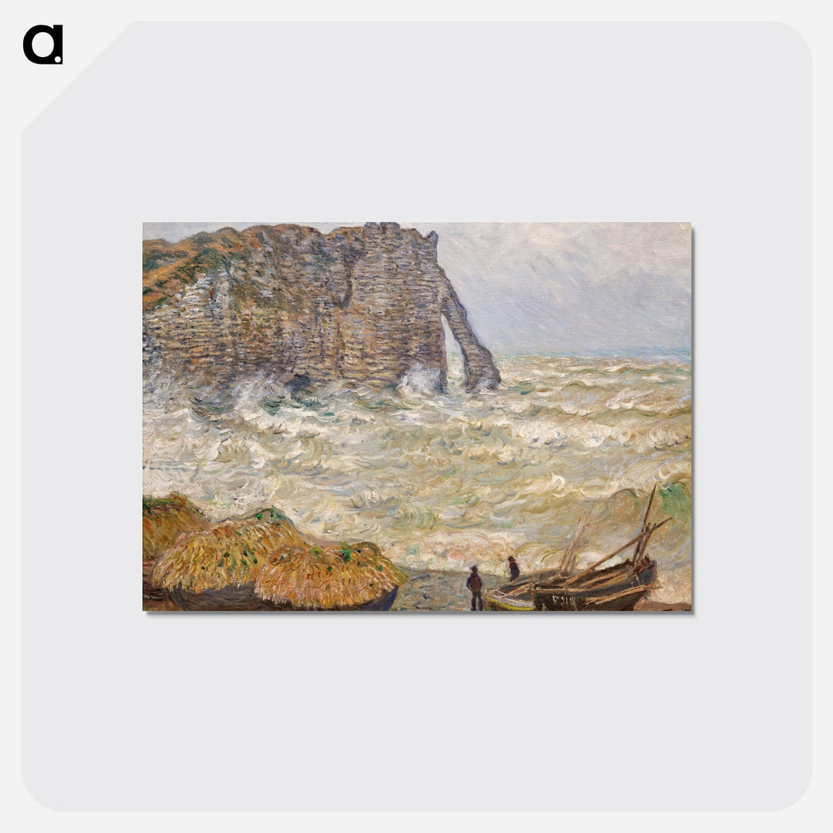 Stormy Sea in Étretat - クロード モネ Postcard.