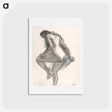 アートポストカード-Bather Sponging Her Knee - エドガー ドガ Postcard.