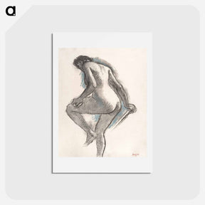 アートポストカード-Bather Sponging Her Knee - エドガー ドガ Postcard.