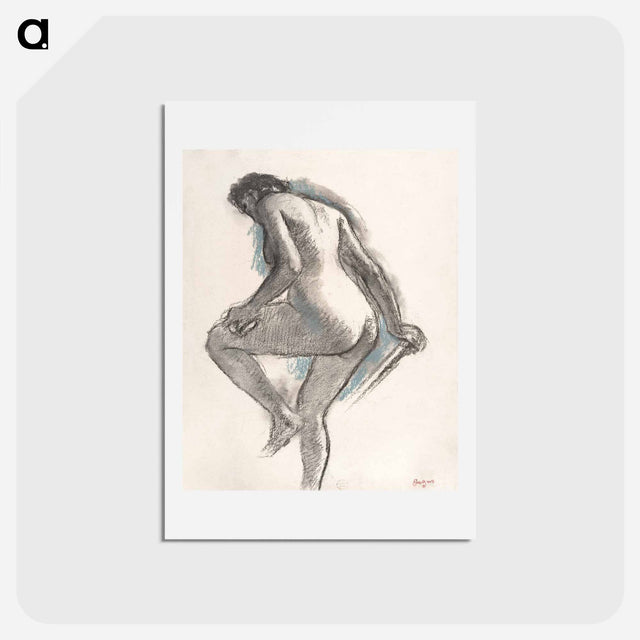 アートポストカード-Bather Sponging Her Knee - エドガー ドガ Postcard.