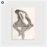 アートポストカード-Bather Sponging Her Knee - エドガー ドガ Postcard.