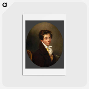 アートポストカード-Portrait of Eugene Berny Douville - ウジェーヌ ドラクロワ Postcard.