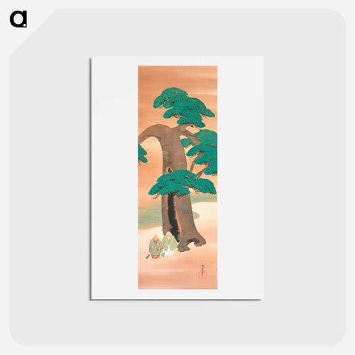 Noh Scene: Takasago - 神坂 雪佳 Postcard.
