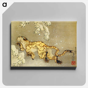 アートパネル-Tiger in the snow - 葛飾 北斎 Canvas.