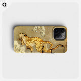 Tiger in the snow - Katsushika Hokusai Phone Case.