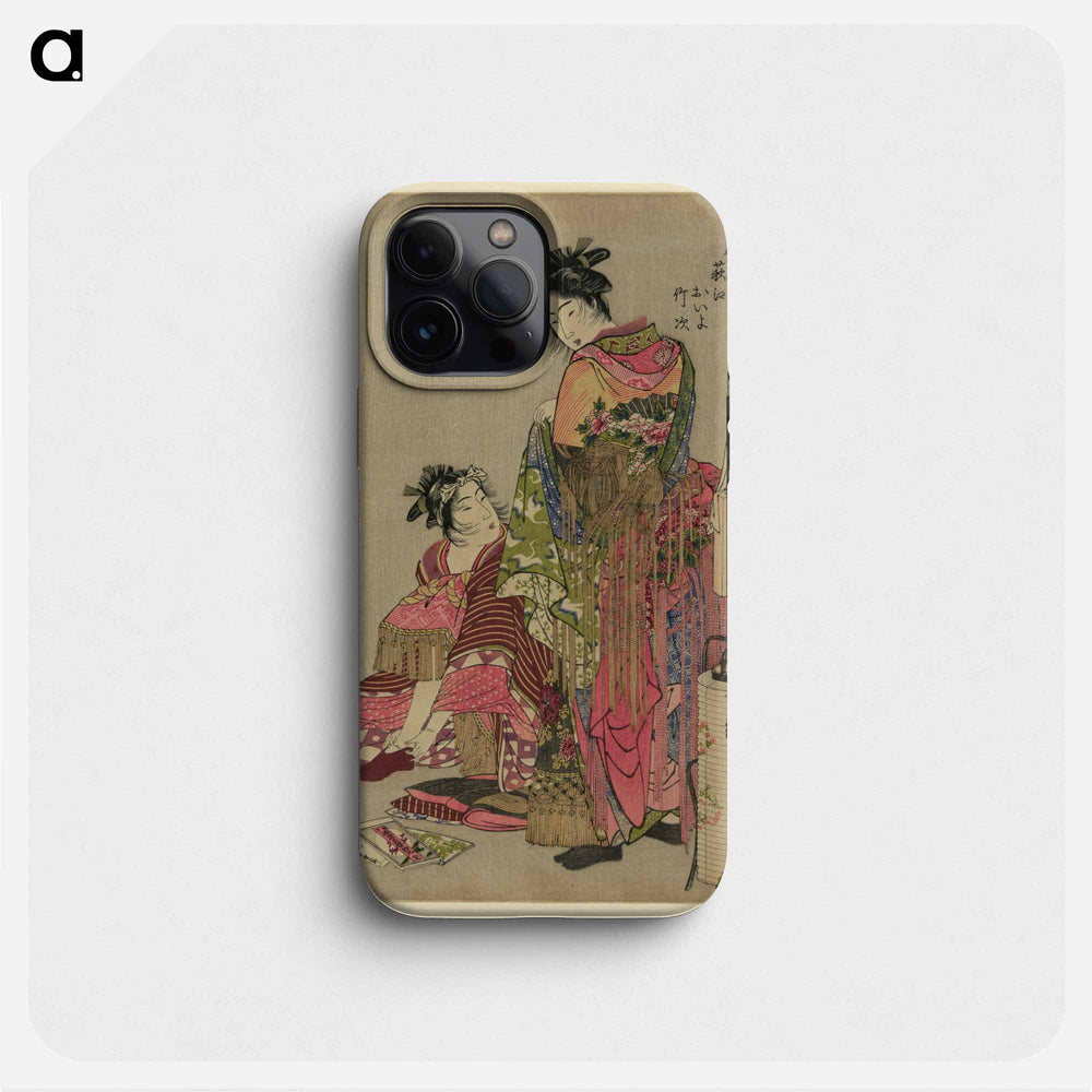 Ōmando ogie oiyo takeji - 喜多川 歌麿 Phone Case.