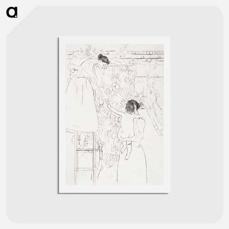アートポストカード-Gathering Fruit - メアリー カサット Postcard.