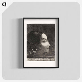 アートポスター-Dramatic and Grandiose with Her Face like that of a Druid Priestess - オディロン ルドン Poster.