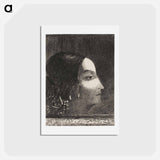 アートポストカード-Dramatic and Grandiose with Her Face like that of a Druid Priestess - オディロン ルドン Postcard.