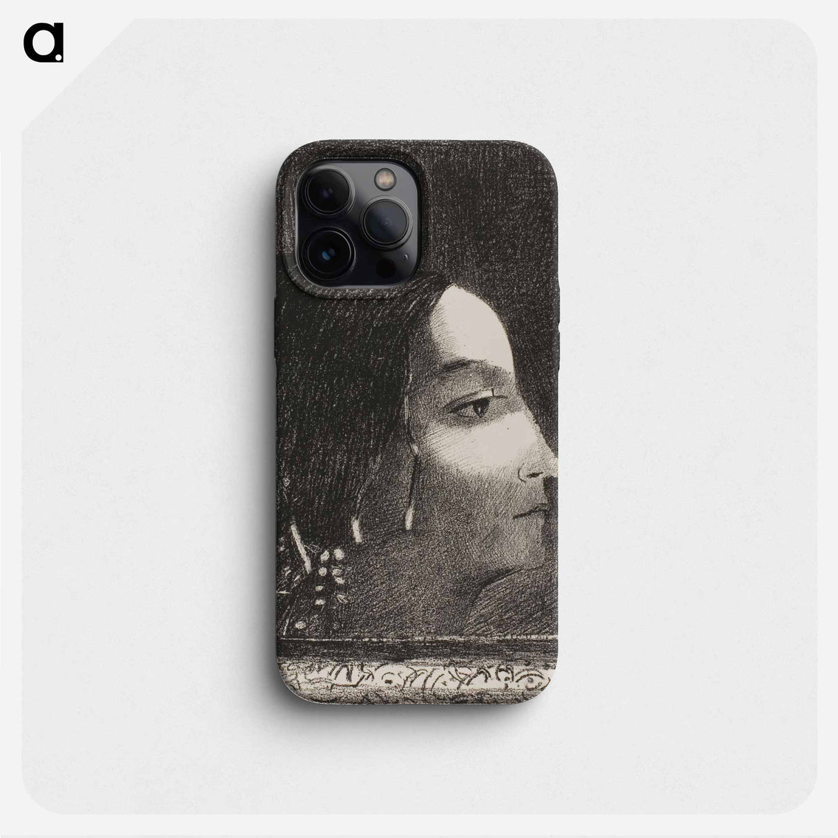 Dramatic and Grandiose with Her Face like that of a Druid Priestess - オディロン ルドン Phone Case.