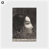 アートポストカード-Dramatic and Grandiose with Her Face like that of a Druid Priestess - オディロン ルドン Postcard.