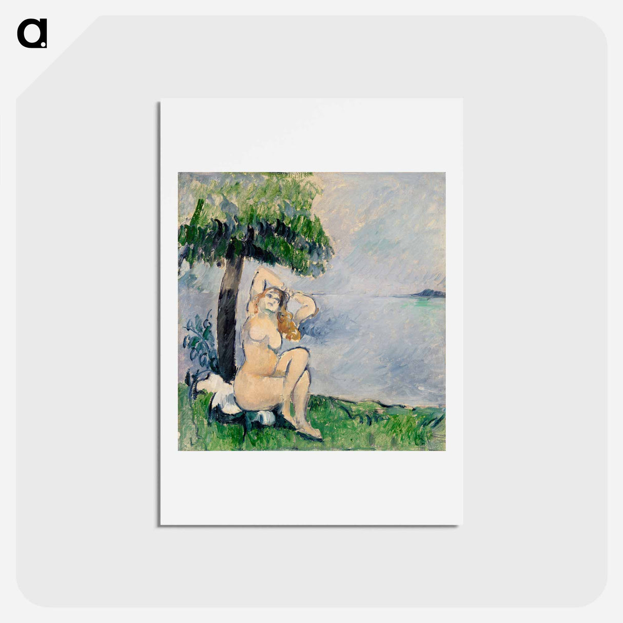 アートポストカード-Bather at the Seashore - ポール セザンヌ Postcard.