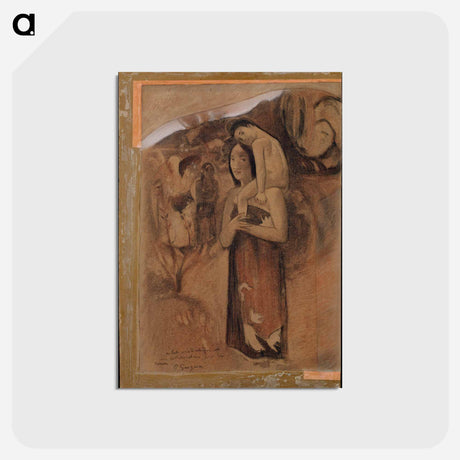 アートポストカード-Hail Mary - ポール ゴーギャン Postcard.