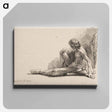 アートパネル-Nude Man Seated on the Ground with One Leg Extended - レンブラント ファン レイン Canvas.
