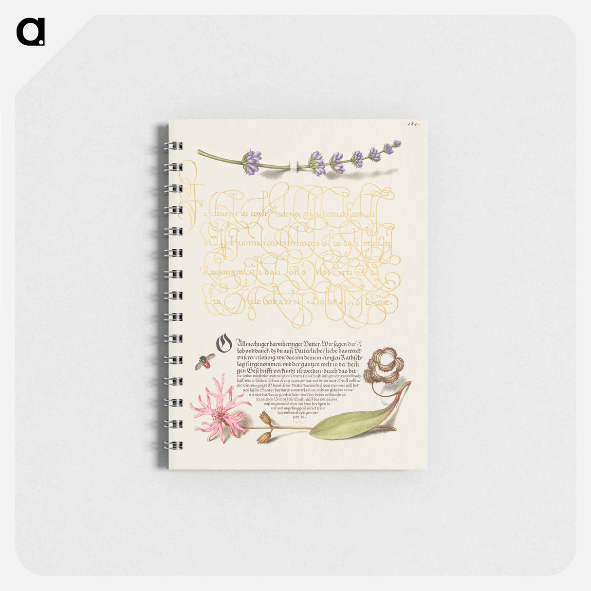 アートメモ帳-Hyssop, Insect, and Cuckoo Flower from Mira Calligraphiae Monumenta
 - 書道のお手本 Memo.
