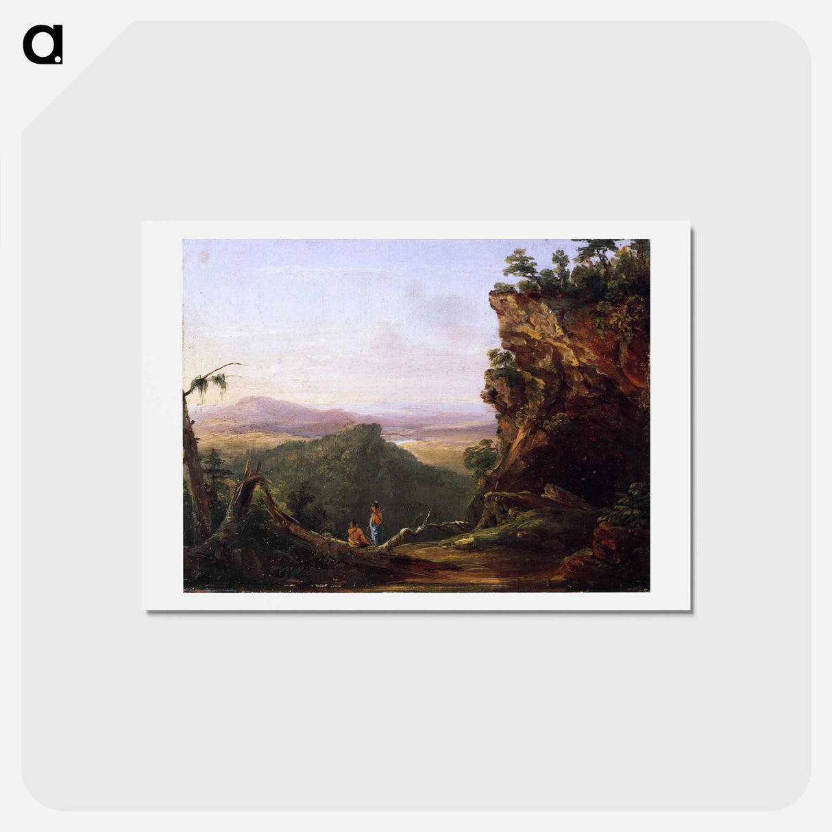 Indians Viewing Landscape - トーマス コール Postcard.