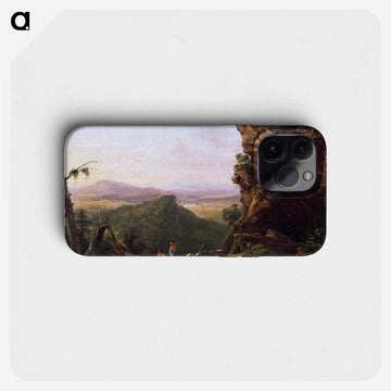 Indians Viewing Landscape - トーマス コール Phone Case.