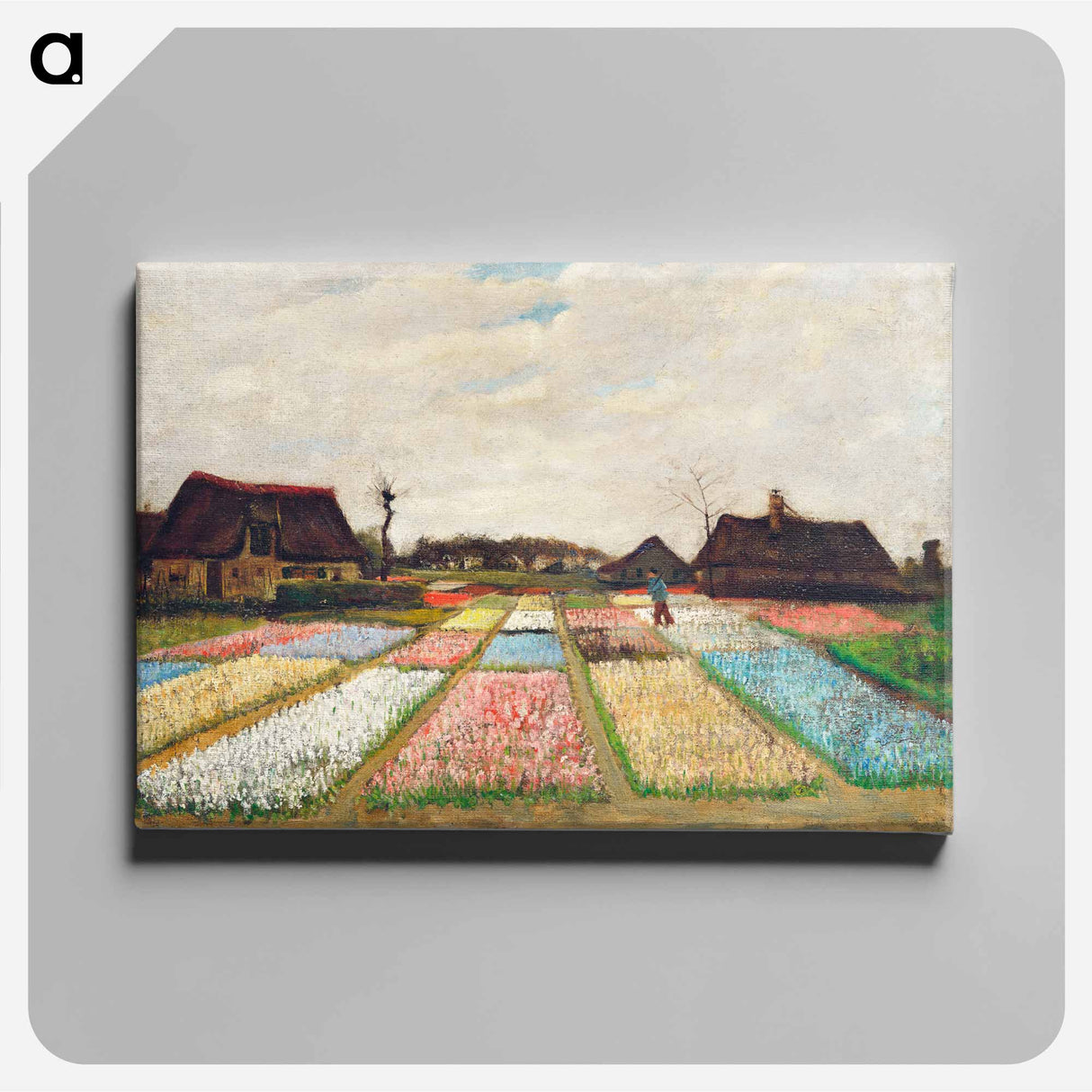 Flower Beds in Holland - フィンセント ファン ゴッホ Canvas.