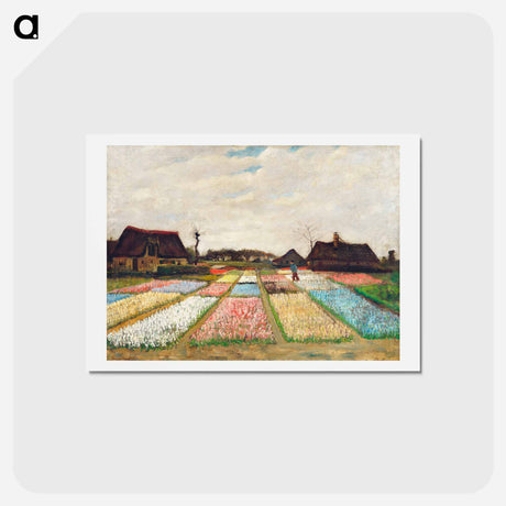 アートポストカード-Flower Beds in Holland - フィンセント ファン ゴッホ Postcard.