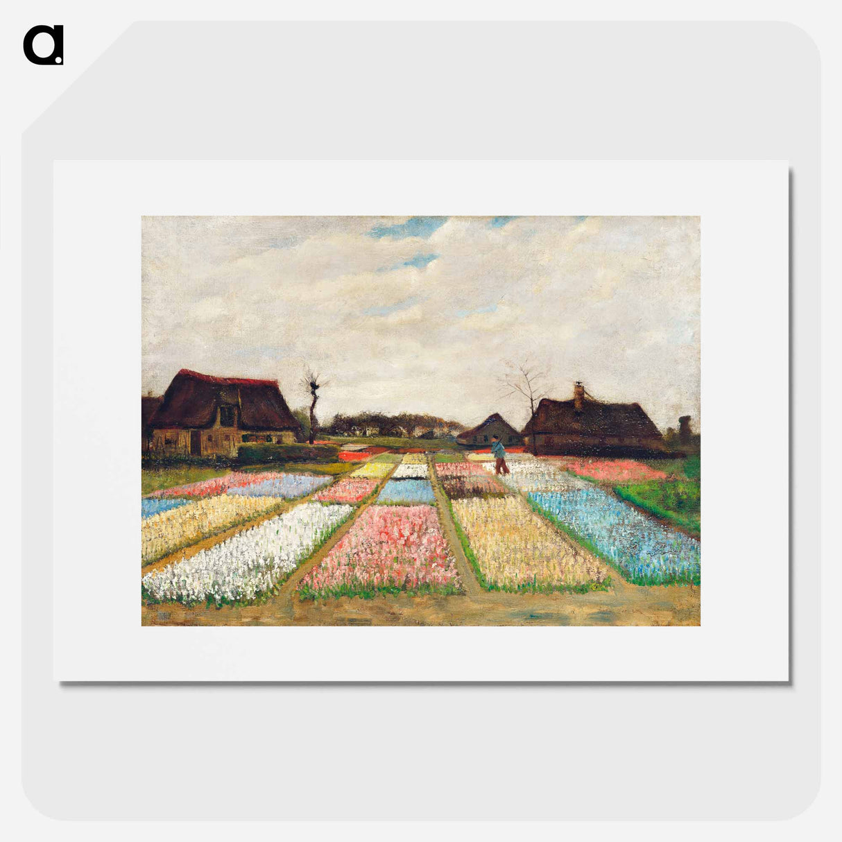 Flower Beds in Holland - フィンセント ファン ゴッホ Poster.